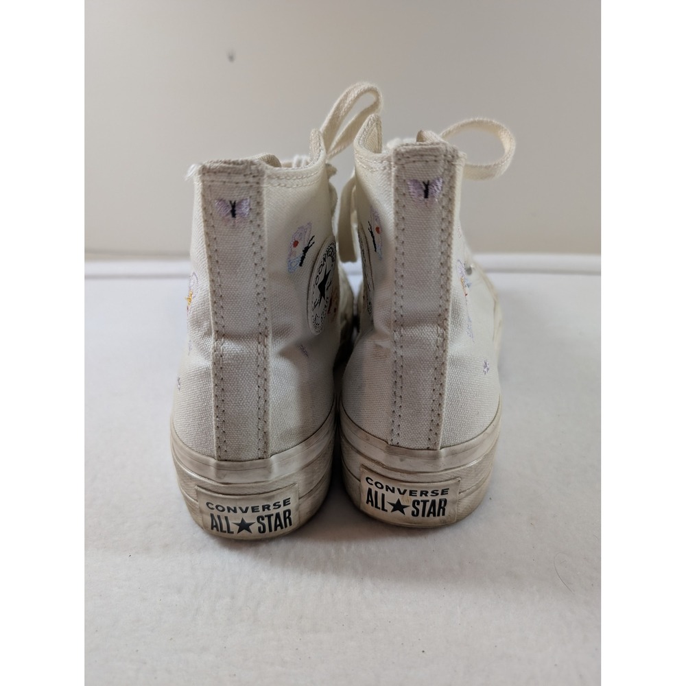 Converse Platform 6 White Embroidered butterfly and flowers - Picture 6 of 10